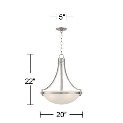 Sleek Brushed Nickel 4-Light Pendant with Frosted Glass Shade