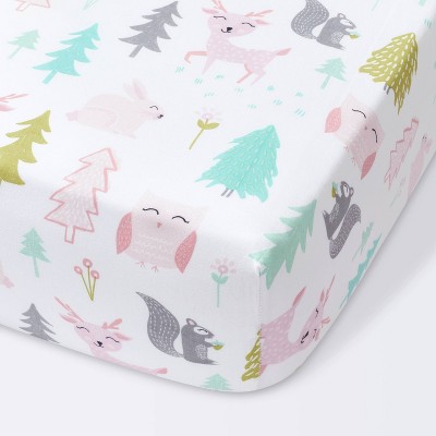 Image of Fitted Crib Sheet Forest Frolic - Cloud Island™  Pink