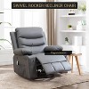 360 Swivel Rocker Chair Small Rocking Recliner, Upholstered Fabric Glider Nursery Chair with Side Pockets with Cup Holder, Massage and Heat Recliner - 2 of 4