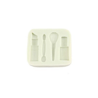 O'Creme Small Makeup and Brush v.2 Mold Silicone Fondant  - 3" x 4" - White