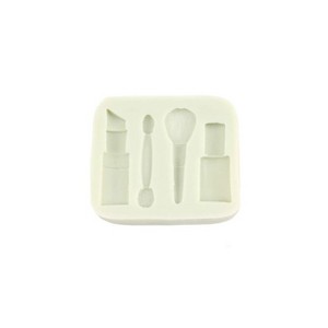 O'Creme Small Makeup and Brush v.2 Mold Silicone Fondant  - 3" x 4" - White - 1 of 3