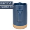 Nat & Jules Raw Bottom Matte Navy Blue 40 ounce Ceramic Pitcher Jug - 4 of 4
