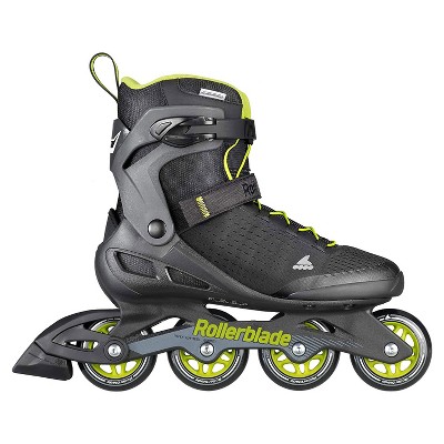 Rollerblade 079670001A1-7 Men's Adult Fitness Zetrablade Elite Performance Adjustable Secure Fit Inline Skates, Size 7, Black and Lime Green