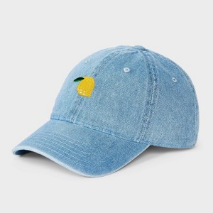 Men's Lemon Denim Cotton Baseball Hat - Mighty Fine Denim Blue - 1 of 4