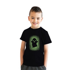 Youth Glowing Ghost Glow In The Dark T Shirt Cool Halloween Disguise Tee - Crazy Dog Youth T Shirt - 1 of 4