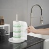 Paper Towel Holder Countertop Standing with Natural Marble Base Spring Arm for Kitchen,Bathroom - 2 of 4