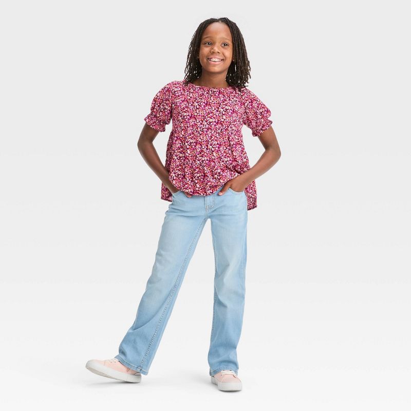 Girls' Mid-Rise Bootcut Jeans - Cat & Jack™, 3 of 11