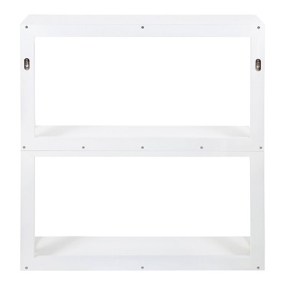 White and Gold Mid-Century Modern 3-Tier Floating Wall Shelf