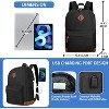 Anti-Theft Laptop Backpack w/ USB Port - Water-Resistant, Fits 17.3" (Black) - 2 of 4