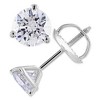 Pompeii3 1ct Martini Screw Back Diamond Studs 14K White Gold - 2 of 3