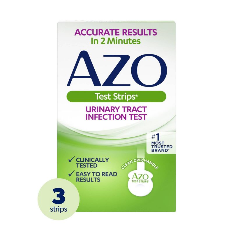 AZO Urinary Tract Infection Test Strips, UTI Test Results in 2 Minutes - 3ct, 1 of 9