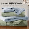 100% Cotton Solid Color Heavyweight Bath Towel Set, Anti-Microbial Certified Highly Absorbent Plushy Bath Towel - 2 of 4