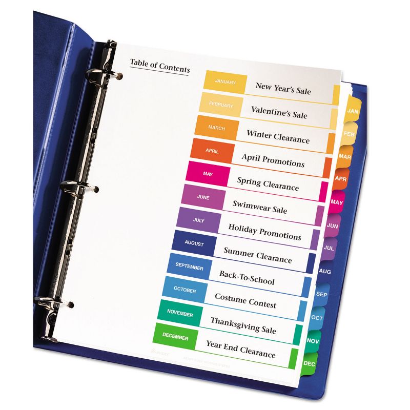 Avery Ready Index Customizable Table of Contents Multicolor Dividers 12-Tab Letter 11127, 2 of 9