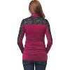 Pokkori Mock Neck Lace Panel Maternity Top - image 2 of 4