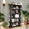 Famapy Open Bookcase Decorative shelf Unique shape Multifunctional storage Black - 3 of 4