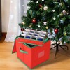 EcoSummer 2 Pack Christmas Ornament Storage Box, 128-Compartment Foldable Organizer with Dividers & Zippered Lid. - 2 of 4