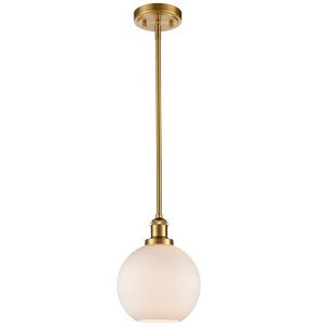 Claxy Milk Glass Globe Gold Pendant Light for Kitchen Rod-Hung - 1 of 4