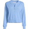 Lands' End Women's Cropped Fine Gauge Crew Neck Cardigan Sweater - 3 of 3