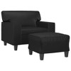 vidaXL Sofa Chair with Footstool Black 23.6 in. Faux Leather - 3 of 4