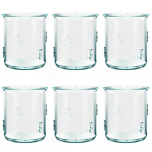 Amici Home Regina Tumbler Glasses - Set of 6, 12 Oz Green Tinted Cups with Embossed Bee Motif, Italian Soda Lime Glass - Dishwasher Safe - 1 of 4