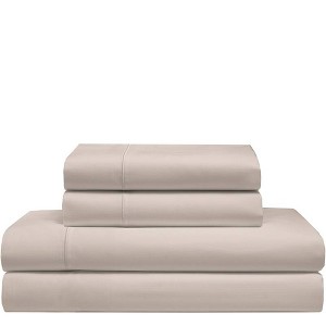 Queen 525 Thread Count Solid Cooling Cotton Sheet Set Cafe - Elite Home Products