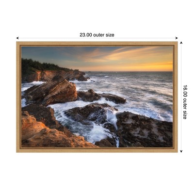 23 x 16-in Coastal Sunset Framed Canvas Wall Art
