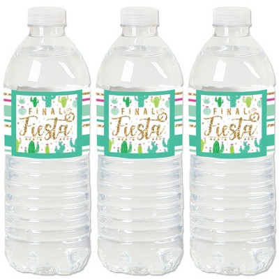 Big Dot of Happiness Final Fiesta - Last Fiesta Bachelorette Party Water Bottle Sticker Labels - Set of 20