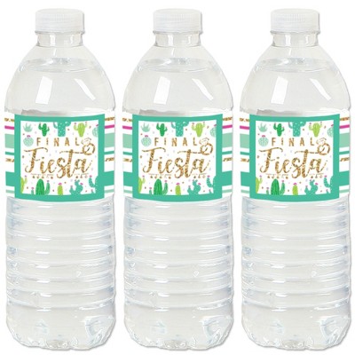 Big Dot of Happiness Final Fiesta - Last Fiesta Bachelorette Party Water Bottle Sticker Labels - Set of 20