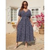 Floral Dresses for Women Elegant Loose Slit Dress Summer Beach Holiday Leisure Long Dresses High Waist Print - 3 of 4