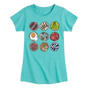 Girls' - Instant Message - Bagel Grid Fitted Short Sleeve Graphic T-Shirt - 1 of 4