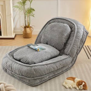 Adjustable Lazy Sofa Bed, 5-Position Foldable Floor Couch for Living Room/Bedroom, Space-Saving Multi-Functional Lounger, for Humans & Pets - 1 of 4