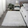 LunaLulinlk White "Cozy Collection" Ultra Soft Fluffy Faux Fur Sheepskin Area Rug - 3 of 4