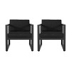 Set of 2 Aluminum Outdoor Club Chairs,Weather Resistant Patio Chairs with Cushions for Garden,Rust Resistant Modern Lounge Chairs-Coolbibila - 2 of 4