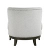 Contemporary Accent Chair Gray Boucle Fabric Upholstered Nailhead Trim Plywood Elegant Style Furniture 1pc Unique Barrel Back - 3 of 4
