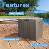 Dolonm 30 Gallon Deck Box, Outdoor Storage Box, with Lockable Lid & Woodgrain Design - All-Weather Resistant,Black - 4 of 4
