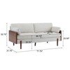 Christopher Knight Home Ella Modern Upholstered 71.75" Wood Frame 3 Seater Sofa with Accent Pillows Beige - 3 of 4
