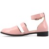 Journee Collection Womens Medium and Wide Width Constance Buckle Round Toe Mary Jane Flats, Blush 11W - 2 of 4