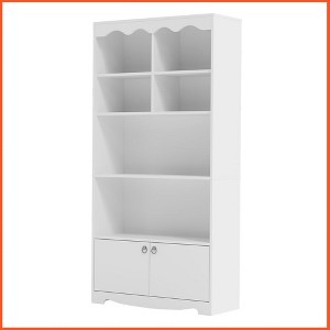 63 Inch Tall Bookcase with 6 Cubes and 2 Doors, Floor Standing 5-Tier Bookshelf with Storage Cabinet, Display Storage Organizer - 1 of 4