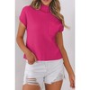 Amaryllis Women's Ribbed Knit Mock Neck Sleeveless Sweater Relaxed Fit with Front Pocket Chic and Cozy Transitional Layer - 3 of 4