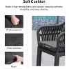 PURPLE LEAF Outdoor Bar Stools Set of 2 Patio Metal Modern Wicker Bar Chairs Woven Aluminum Barstools - 4 of 4