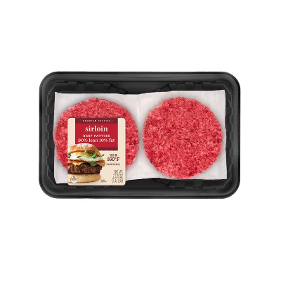90/10 Sirloin Burger Patties - 1.33lbs