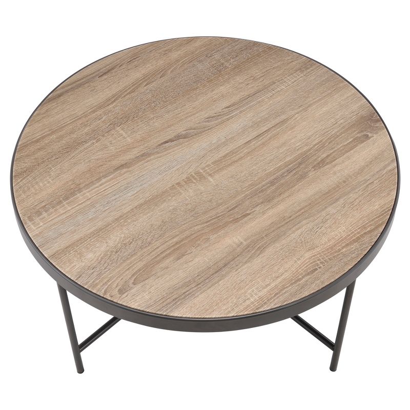 X Base Coffee Table Oak Gray - Acme Furniture, 5 of 6