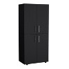 Hazel 70" High Four-Door Armoire Wardrove Closet Cabinet, Six Shelves and Two Hanging Rods, Bedroom Clothes Storage Cabinet Organizer - 2 of 4
