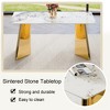 Maliang 63"x31.5x30" Marble-Patterned Slab Dining Table with Golden Stainless Steel Legs - 4 of 4