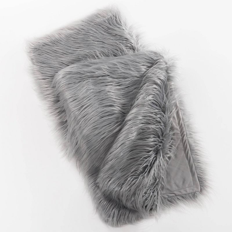 Teen Luxe Long Hair Throw Gray - Makers Collective, 2 of 6