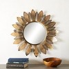 31"x31" Metal Abstract Layered Leaf Wall Mirror with Flower Shape Gold - Olivia & May: No Assembly, Farmhouse Style - 2 of 3