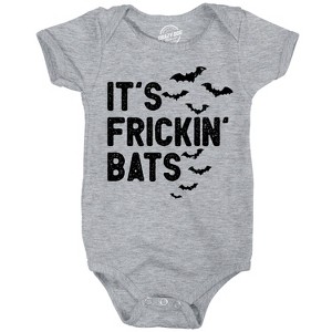Its Frickin Bats Baby Bodysuit Funny Sarcastic Halloween Graphic Novelty Jumper For Infants - Crazy Dog Baby Bodysuit For Halloween Season - 1 of 4