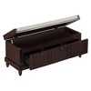 PAGED Storage Bench Modern Wooden Shoe Bench with 3 Drawers and Flip-up Padded Top for Mudroom, Bedroom, Entryway - 4 of 4