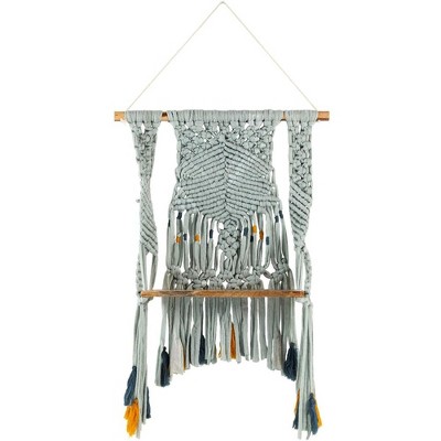 Livabliss Harper 32"H x 22"W Bohemian/Global Seafoam Wall Tapestries