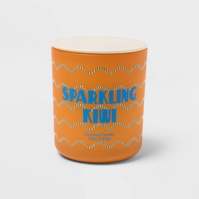Glass Wave Sparkling Kiwi Jar Candle with Lid 12oz - Room Essentials™